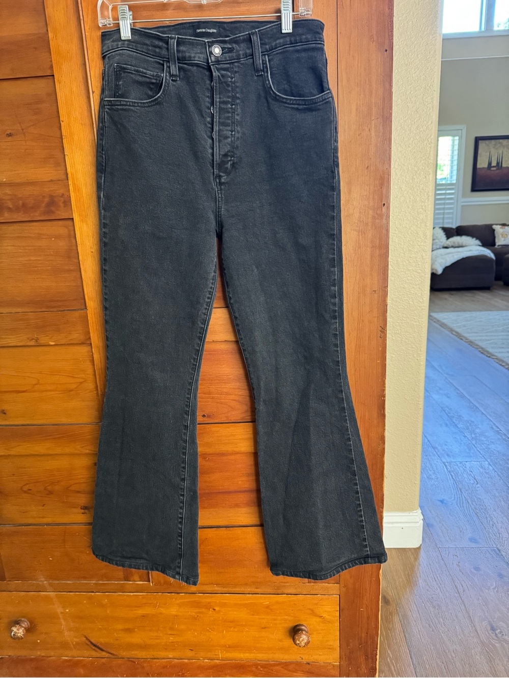 Favorite Daughter The Valentina Super High Rise Jeans Boulder Black 30